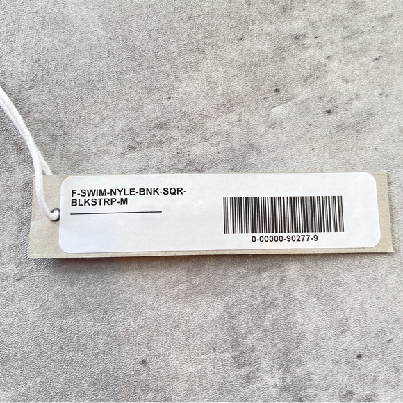 NWT Everlane Two Piece Bikini Swim Suit Black White Stripe Medium - Picture 4 of 6